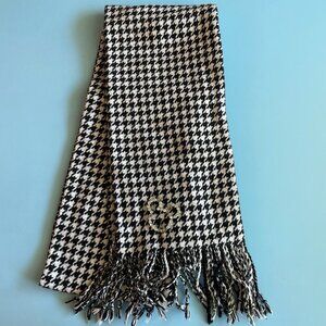 Disney Houndstooth Scarf with Mickey Rhinestone Brooch Black White